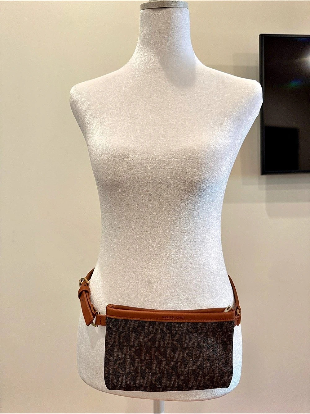 Michael Kors Mott Medium Logo Belt Bag Brown & Black